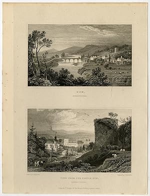 Antique Print-WALES-ENGLAND-MONMOUTHSHIRE-USK-Gastineau-Hinchliffe-1831