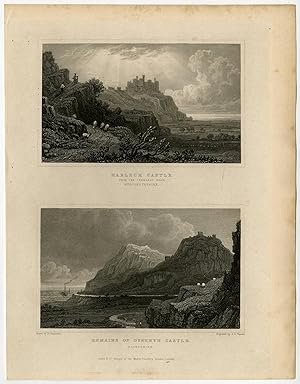 Antique Print-WALES-FLINTSHIRE-HARLECH CASTLE-DYSERTH-Gastineau-Varrall-1831