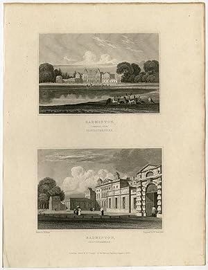 Antique Print-WALES-ENGLAND-GLOUCESTERSHIRE-BADMINTON-Bartlett-Radclyffe-1830