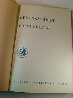 Gedenkschrift Fritz Reuter.