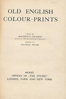 Old English Colour-Prints Edited by Charles Holme