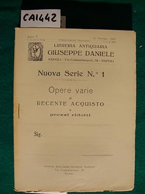 Libreria Antiquaria Giuseppe Daniele - Cataloghi (1931) - Nuova Serie