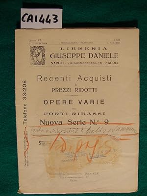 Libreria Antiquaria Giuseppe Daniele - Cataloghi (1931) - Nuova Serie