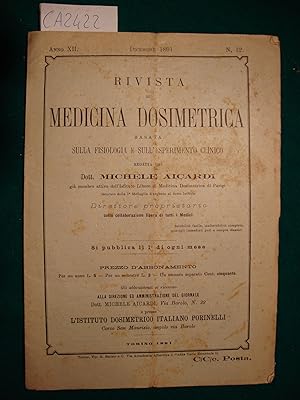 Rivista di medicina dosimetrica basata sulla fisiologia e sull'esperimento clinico - Anni 1891-92...