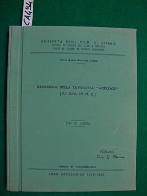 Geologia della tavoletta - Acireale - (F.° 270, IV N.E.) - (Tesi di Laurea)