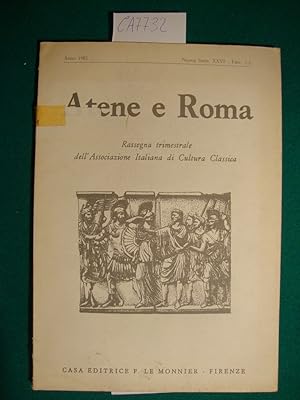 Atene e Roma - Rassegna trimestrale dell'Associazione Italiana di Cultura Classica (Anno 1981 - N...