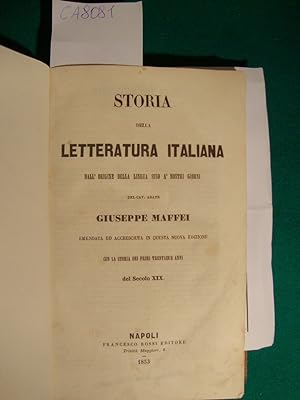Storia della letteratura italiana dall'origine della lingua sino a' nostri giorni del Cav. abate ...
