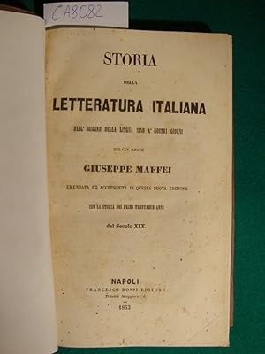 Storia della letteratura italiana dall'origine della lingua sino a' nostri giorni del cav. abate ...