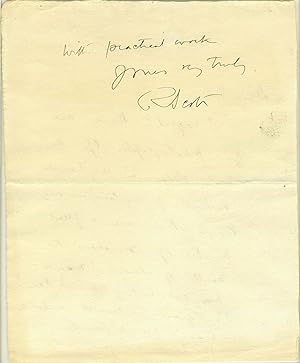 Autograph letter from Scott, one of his last, written in the Antarctic, possibly with a partial f...