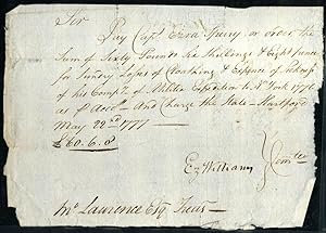Autograph Revolutionary War Pay Order, signed by Capt. Ezra Speary, Ez. Williams and Jno. Lawrenc...
