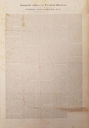 William Henry Harrison: Rare Broadside of the Deadly Inaugural Address