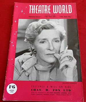 Theatre World. April 1952. Gladys Cooper in Relative Values cover