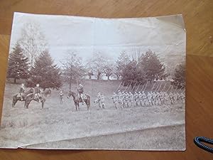 Two Original Photographs Of Civil War Era Officers And Soldiers, Apparently In Field Ceremony Of ...