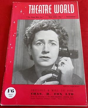 Theatre World. May 1952. Peggy Ashcroft in "The Deep Blue Sea" cover
