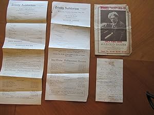 Original Handwritten Letter From Pianist Harold Bauer, 1907, With Three Performance Programs, 1917