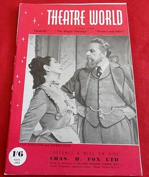 Theatre World. November 1952. Lynn Fontanne and Alfred Lunt cover