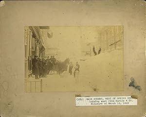 Main Street Ossining, NY after a major snowstorm in 1888. Albumen photograph