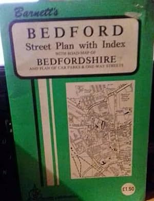 Barnett's Bedford Street Plan with Index with Road Map of Bedfordshire