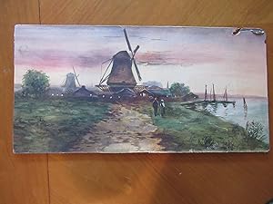 Original Watercolor: Dutch Coastal Scene