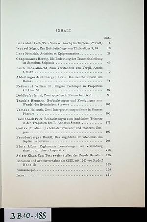 Wiener Studien. Zeitschrift für Klassische Philologie und Patristik. Neue Folge. Band 2. (81. Band)