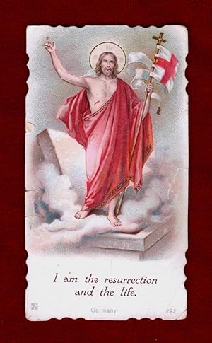 Vintage 1954 Prayer Card / Holy Card 1954: I Am the Resurrection and the Life. Catholic Ephemera