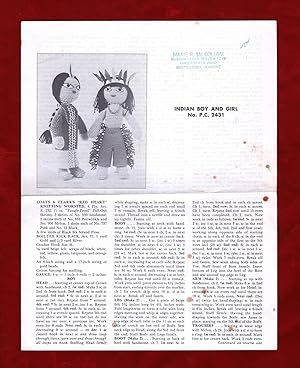 Indian (Native American) Boy and Girl Crocheted Dolls - Vintage Instructions and Patterns, Circa ...