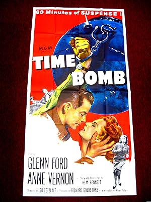 TIME BOMB-GLENN FORD-GREAT IMAGE!-1953-81X41-3 SHEET VF