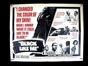 BLACK LIKE ME-WILD RACIAL MOVIE-WEIRD-1964-HALF SHEET VF