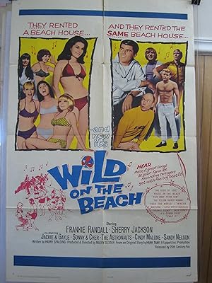 WILD ON THE BEACH-SONNY & CHER-BIKINIS-1965 BEACH PARTY VG