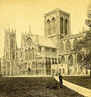 United Kingdom York Minster Cathedral Old GW Wilson Stereoview Photo 1865