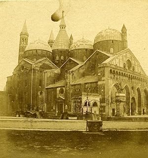 Basilica San Antonio Padova Italy Old Stereo Photo 1859