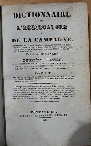 Dictionnaire de l'agriculture et de la campagne.