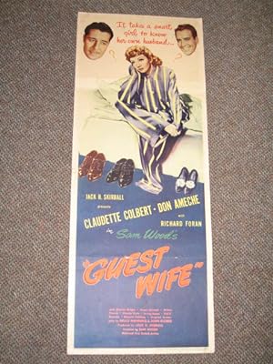 GUEST WIFE 1945-INSERT-CLAUDETTE COLBERT-DON AMECHE-UA VG