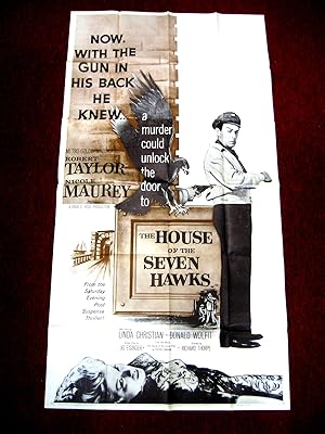 HOUSE OF SEVEN HAWKS-ROBERT TAYLOR-1959-81X41-3 SHEET VF/NM