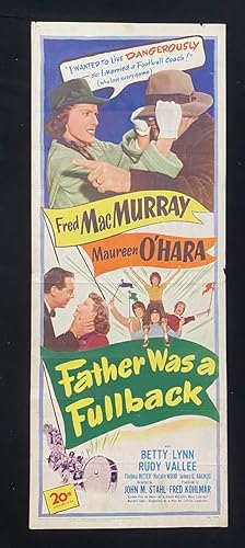 FATHER WAS A FULLBACK-MAUREEN O'HARA-1949-INSERT VG