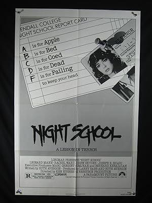 NIGHT SCHOOL-1981-POSTER-LEONARD MANN-SLASHER FILM VF