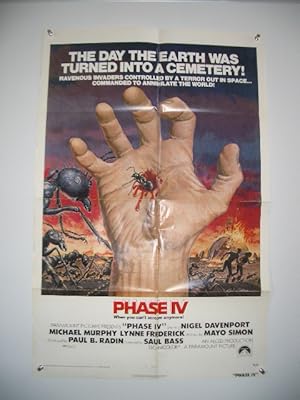 PHASE IV-1S HORROR MOVIE POSTER-1974-GIL COHEN ART-ANTS VG