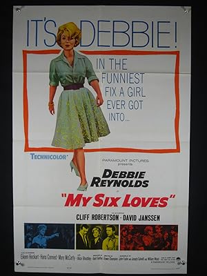 MY SIX LOVES-1963-POSTER-DEBBIE REYNOLDS-COMEDY VF