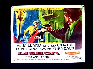 LISBON-RAY MILLAND/MAUREEN O'HARA-1956-HALF SHEET VF