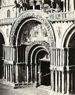Venice St. Mark's Gate Central Facade Italy Old Photo Bisson 1858