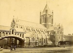 Ireland Eire Dublin Christ Church Cathedral Old Albumen Photo 1875