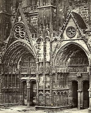 France Bourges Cathedral Principal Door Old Photo Bisson 1857