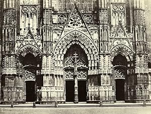 France Tours Saint Gatien Cathedral Portail Old Photo Bisson 1857