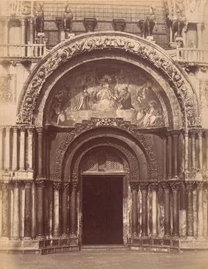 Italy Venice Central Portal of Cathedral Old Large Photo Carlo Naya 1865