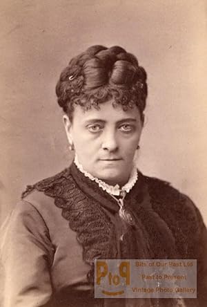 USA Stage Actress Fanny Janauschek Portrait Autograph Theatre old Photo 1870's