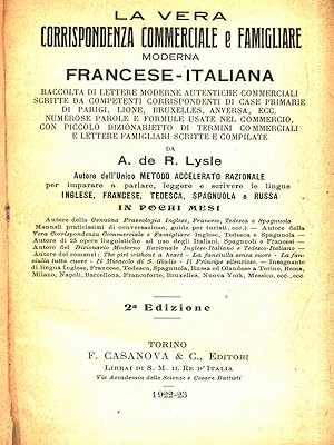 La vera corrispondenza commerciale e famigliare moderna Francese-Italiana