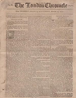 The London Chronicle From Thursday, March 13, to Saturday, March 15, 1777 Vol. XLI. No. 3163