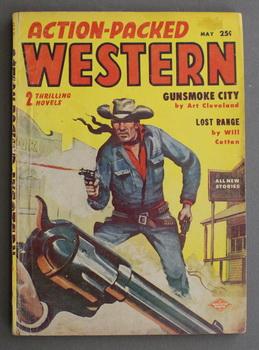 ACTION PACKED WESTERN (Pulp Magazine). May 1957; -- Volume 3 #6 Gunsmoke City by Art Cleveland;