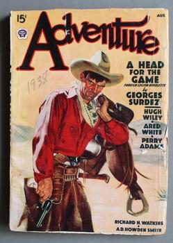 ADVENTURE (Pulp Magazine). August 1938; -- Volume 99 #4 A Head for the Game by Georges Surdez;