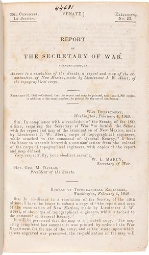 REPORT OF THE SECRETARY OF WAR, COMMUNICATING.A REPORT AND MAP OF THE EXAMINATION OF NEW MEXICO, ...